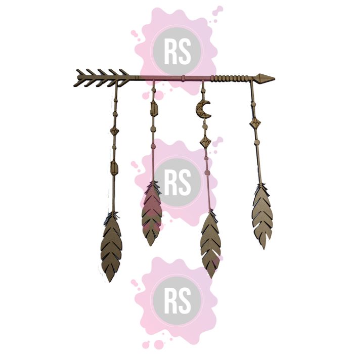 Flecha plumas 25x25 cm