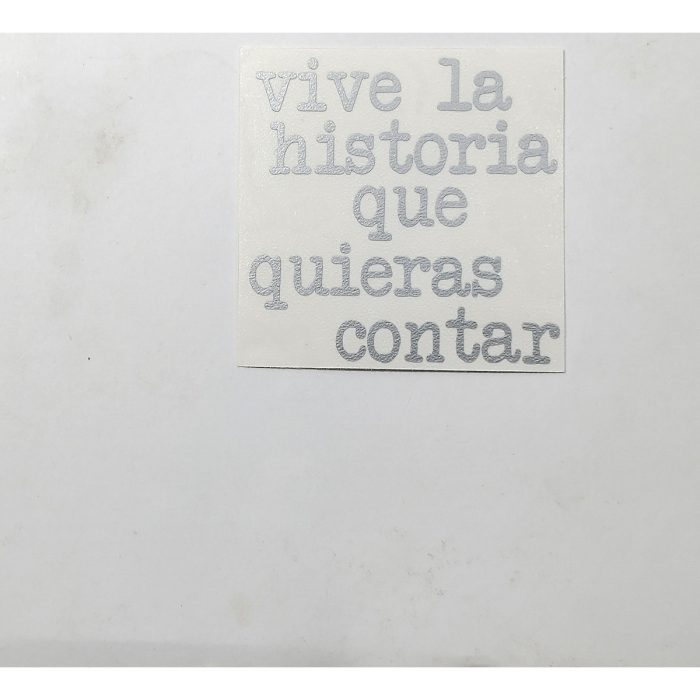 Vinilo calado plata 4x4 cm vive la historia